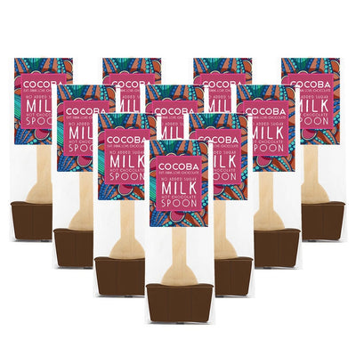 Cocoba Zuckerfreie Milchschokoladen-Löffel für Heißgetränke, 10 x 50 g