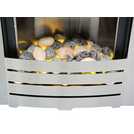 Adam Helios brushed steel electric inset fire 48.5cm x 15.6cm - British product