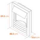 Adam Helios brushed steel electric inset fire 48.5cm x 15.6cm - British product