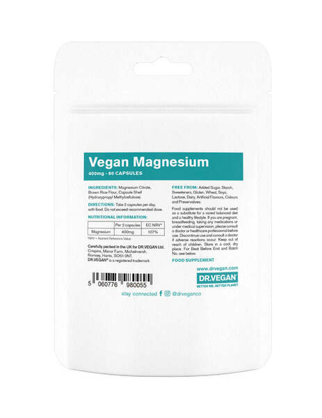 DR.VEGAN Magnesium | 30-60 Day Supply | 1-2 Capsules Per Day GOODS Superdrug   