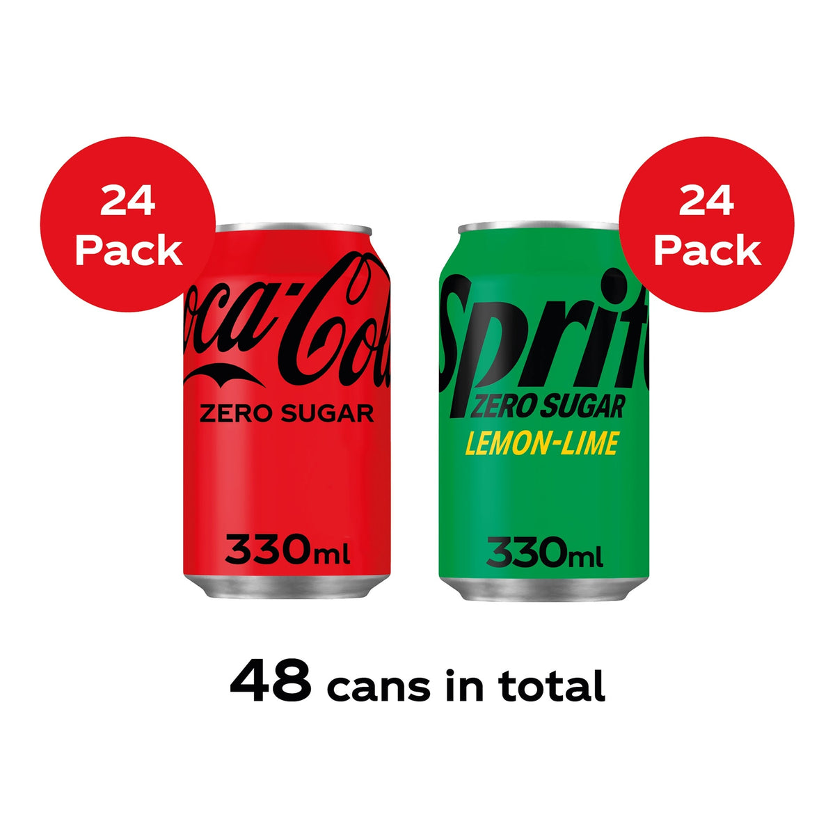 Coca Cola Sprite Zero Bundle Mix Soft Drinks 48 x 330ml - British product