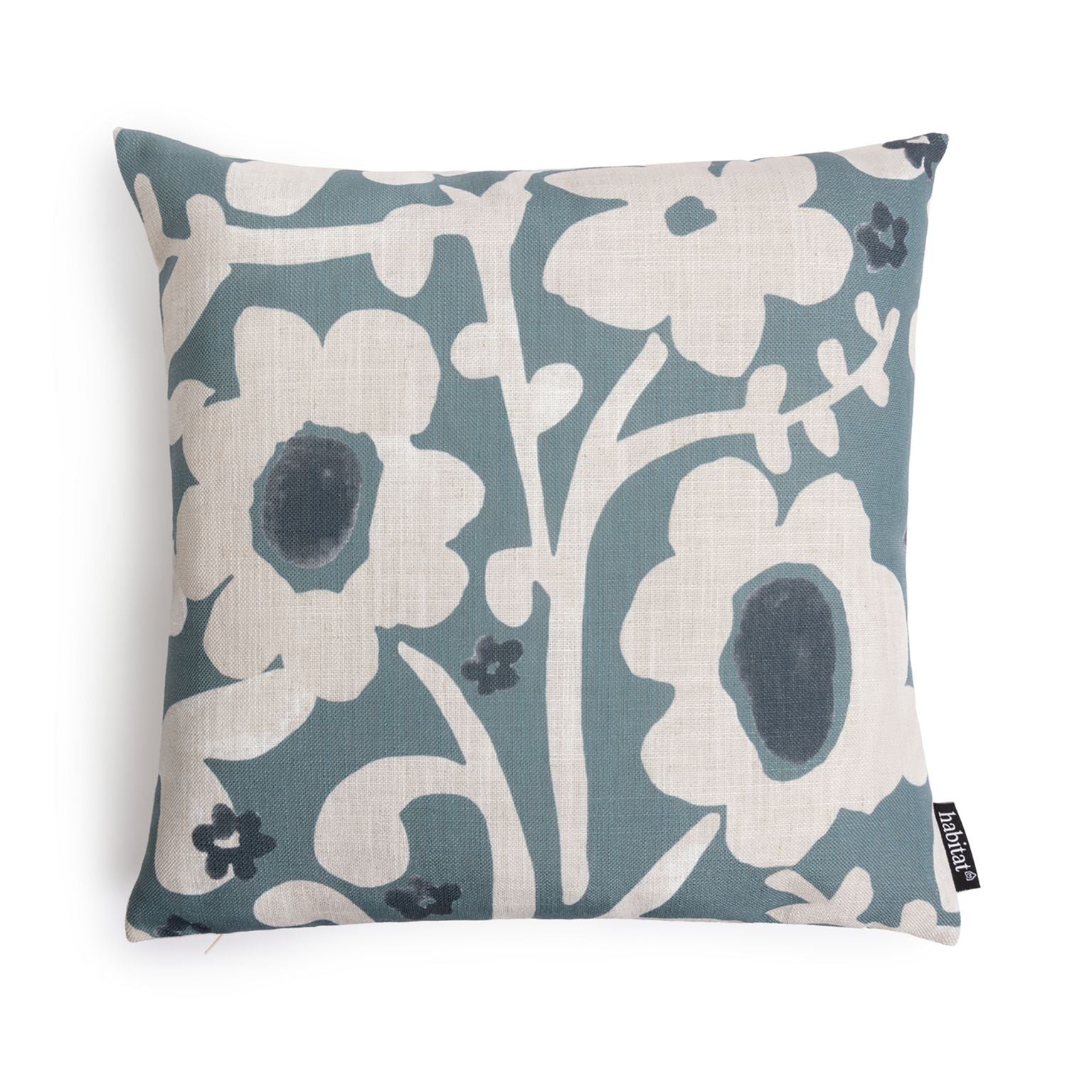 Habitat floral cushion blue 43x43cm, imported from the UK
