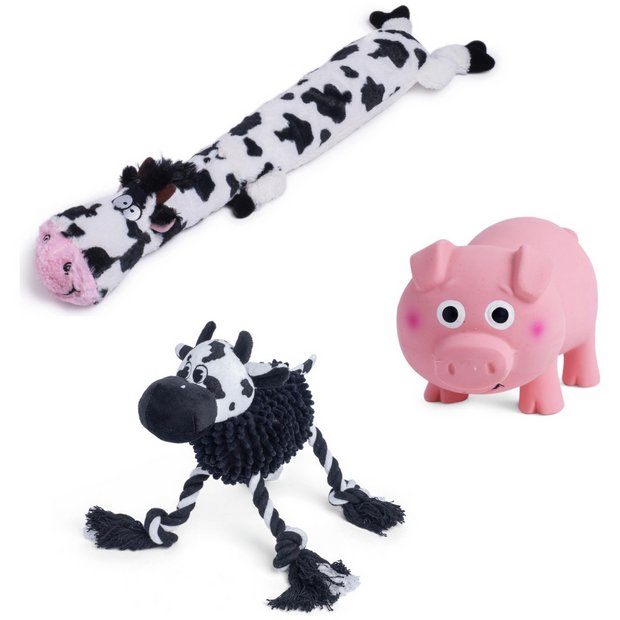Petface Farm Yard Fun Animals Dog Toy Set, imported from the UK