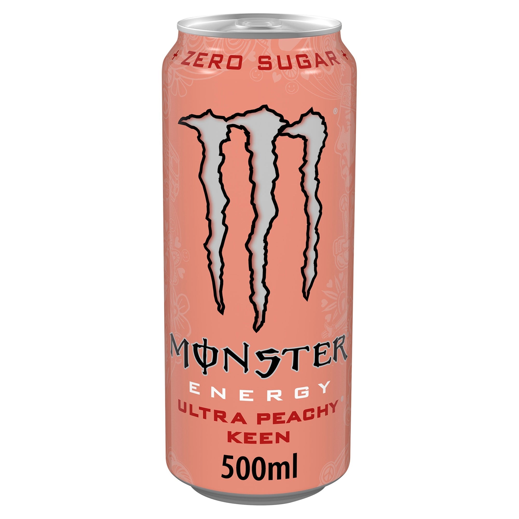 Monster Ultra Peachy Keen energy drink 12x500ml cans, imported from the UK