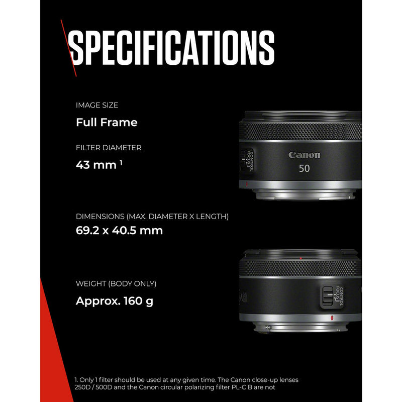 Canon RF 50mm f/1.8 STM lens, UK version