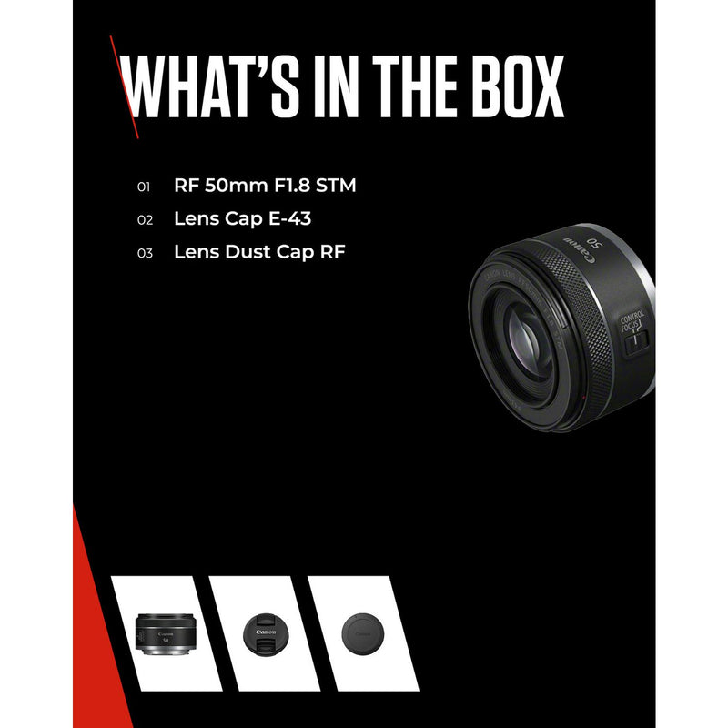 Canon RF 50mm f/1.8 STM lens, UK version