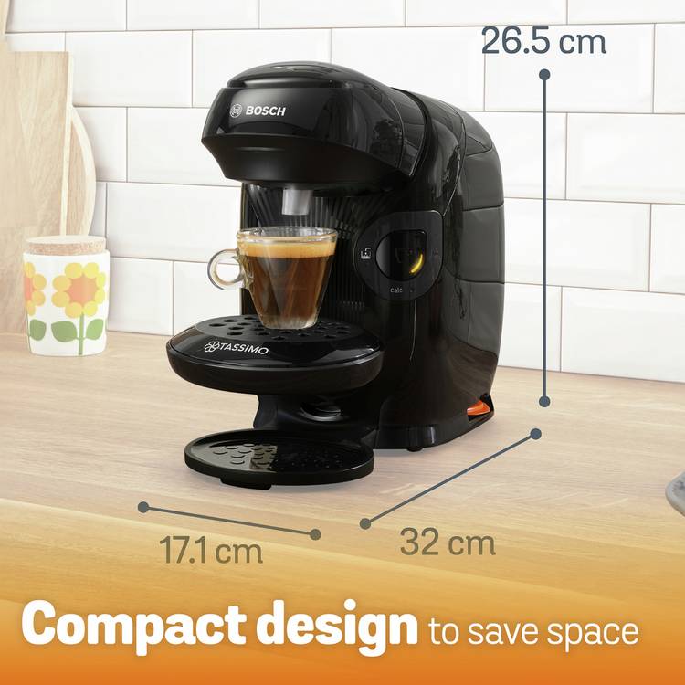 Tassimo Bosch Style black pod coffee machine - British product