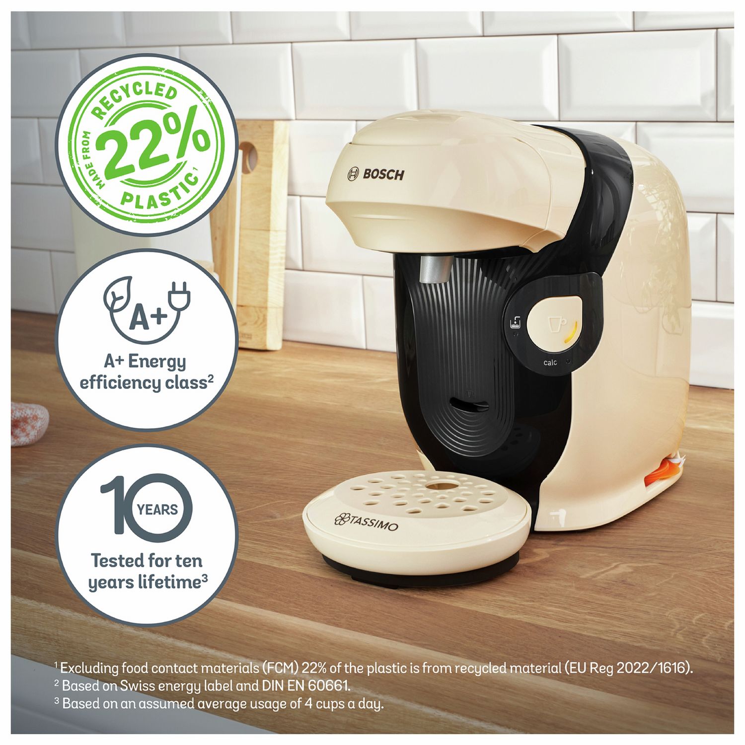 Tassimo by Bosch pod coffee machine cream, UK version