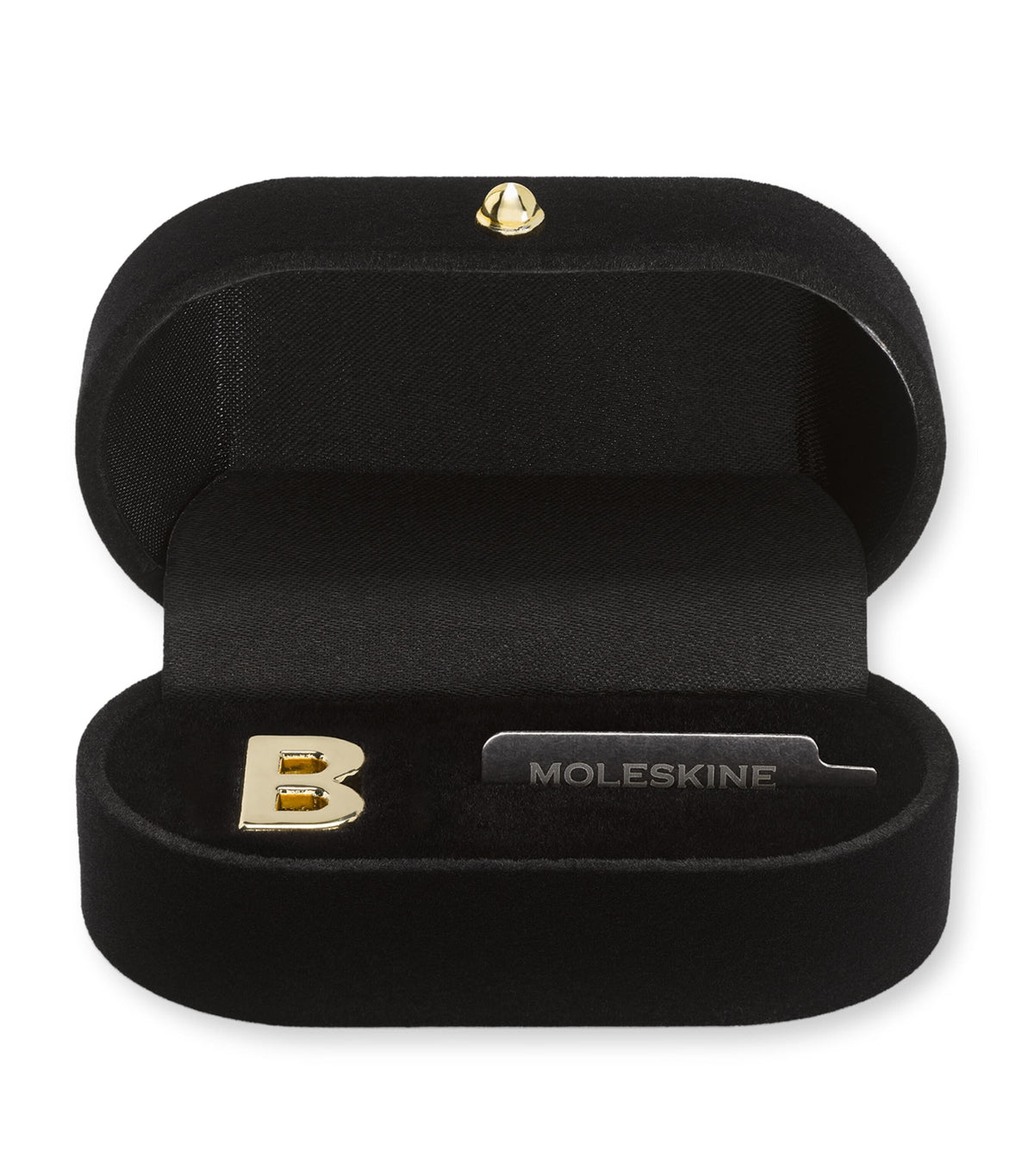 Moleskine gold-plated B notebook charm, imported from the UK