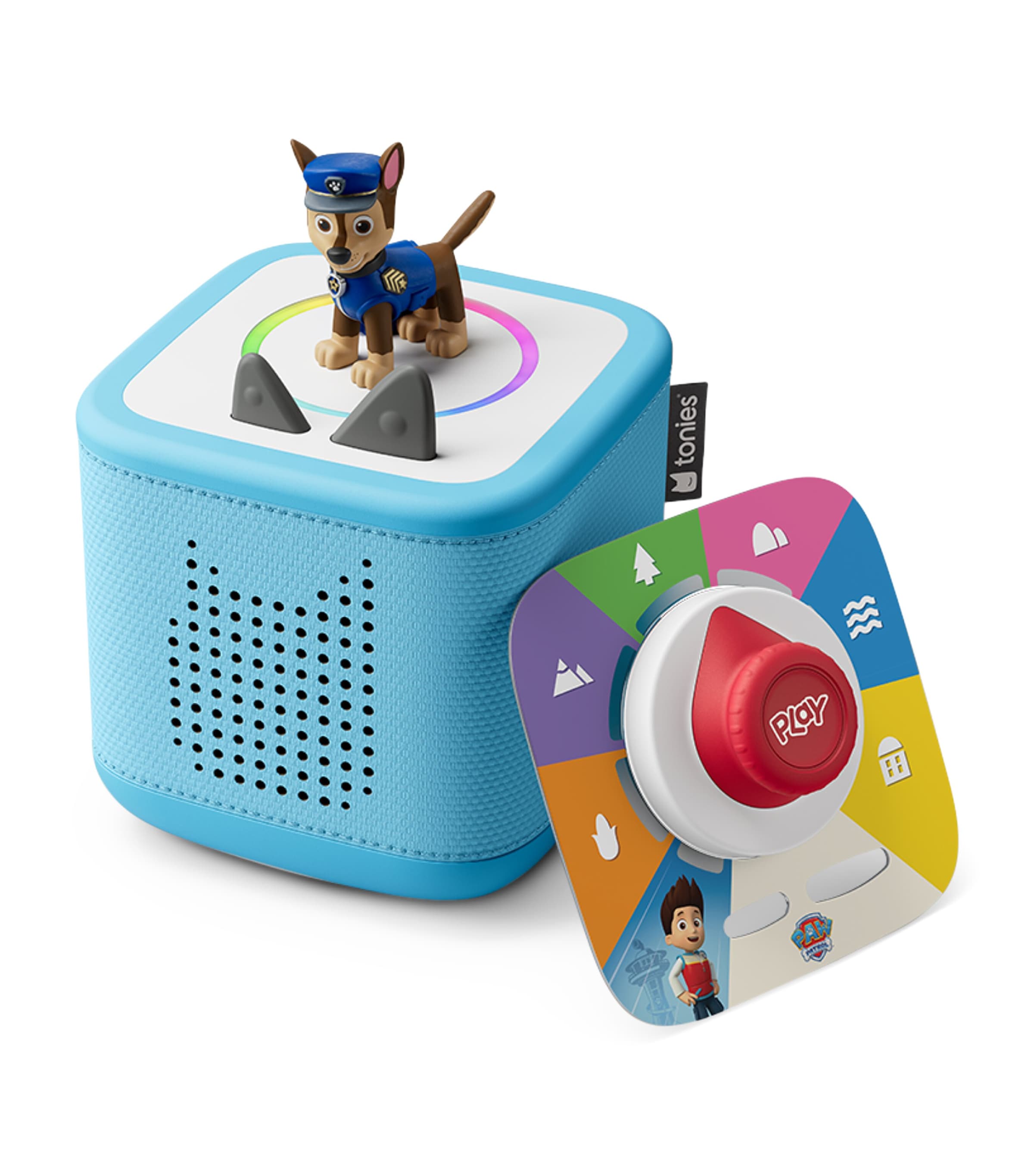 Tonies kids audio speaker starter set with Chase character and game (British brand)
