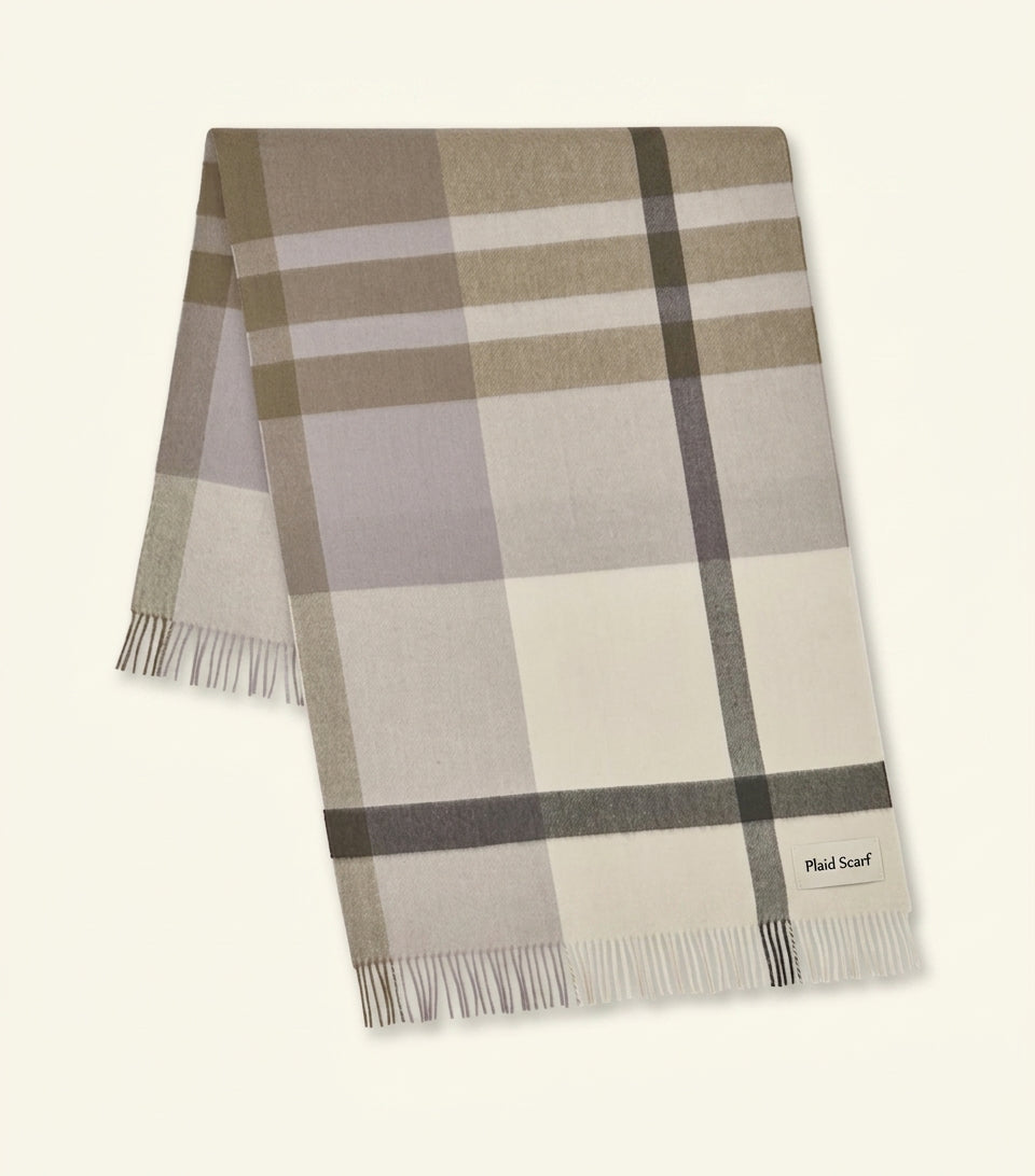 Mulberry large merino wool check scarf - British product