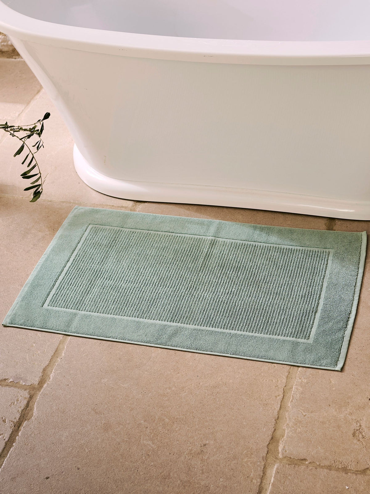 Christy Mineral Blue Supreme Cotton Bath Mat, imported from the UK