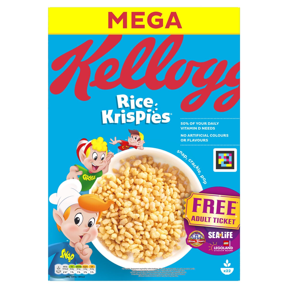 Kellogg's Rice Krispies cereal 2x660g, imported from the UK