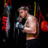 UFC official fight gloves in black leather three sizes, imported from the UK
