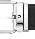 Montblanc calf leather belt 3.5cm with silver buckle, UK version