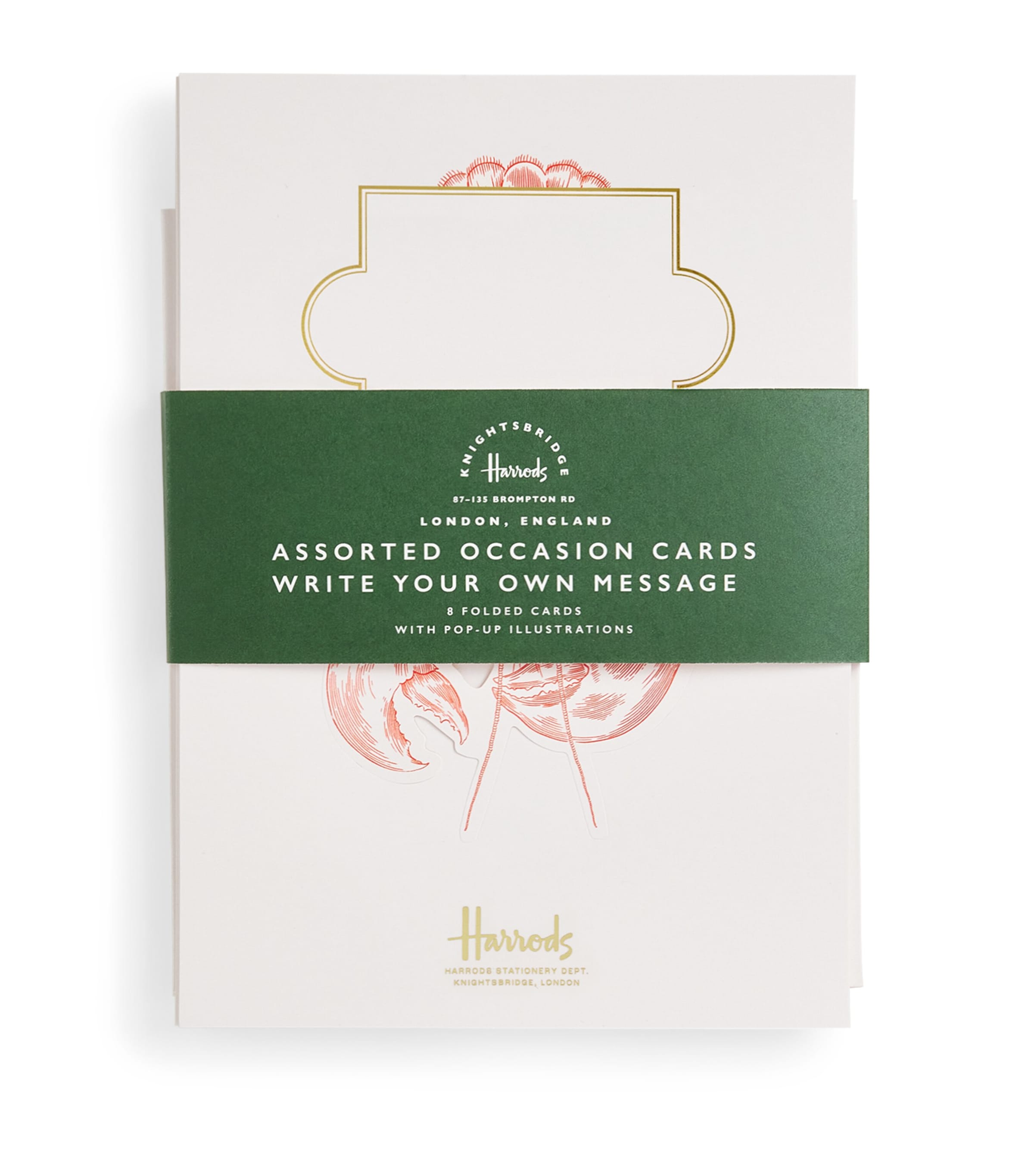 Harrods set of 8 character greeting cards with pop-up ocean creatures, UK version