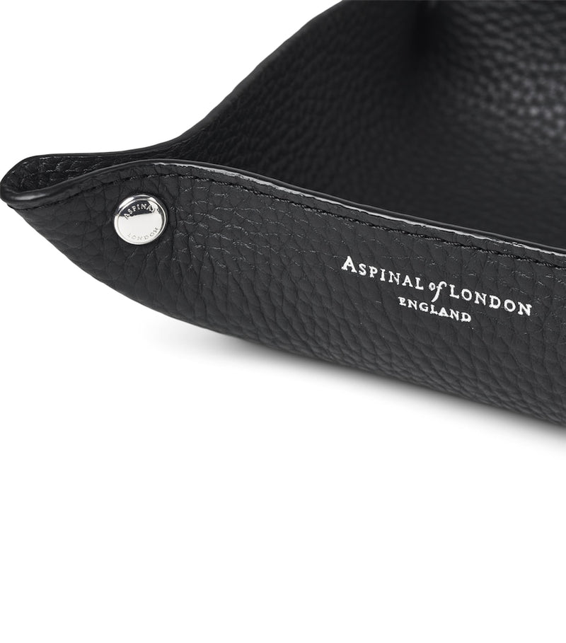 Aspinal Of London medium grained leather tidy tray 13cm x 13cm - British product