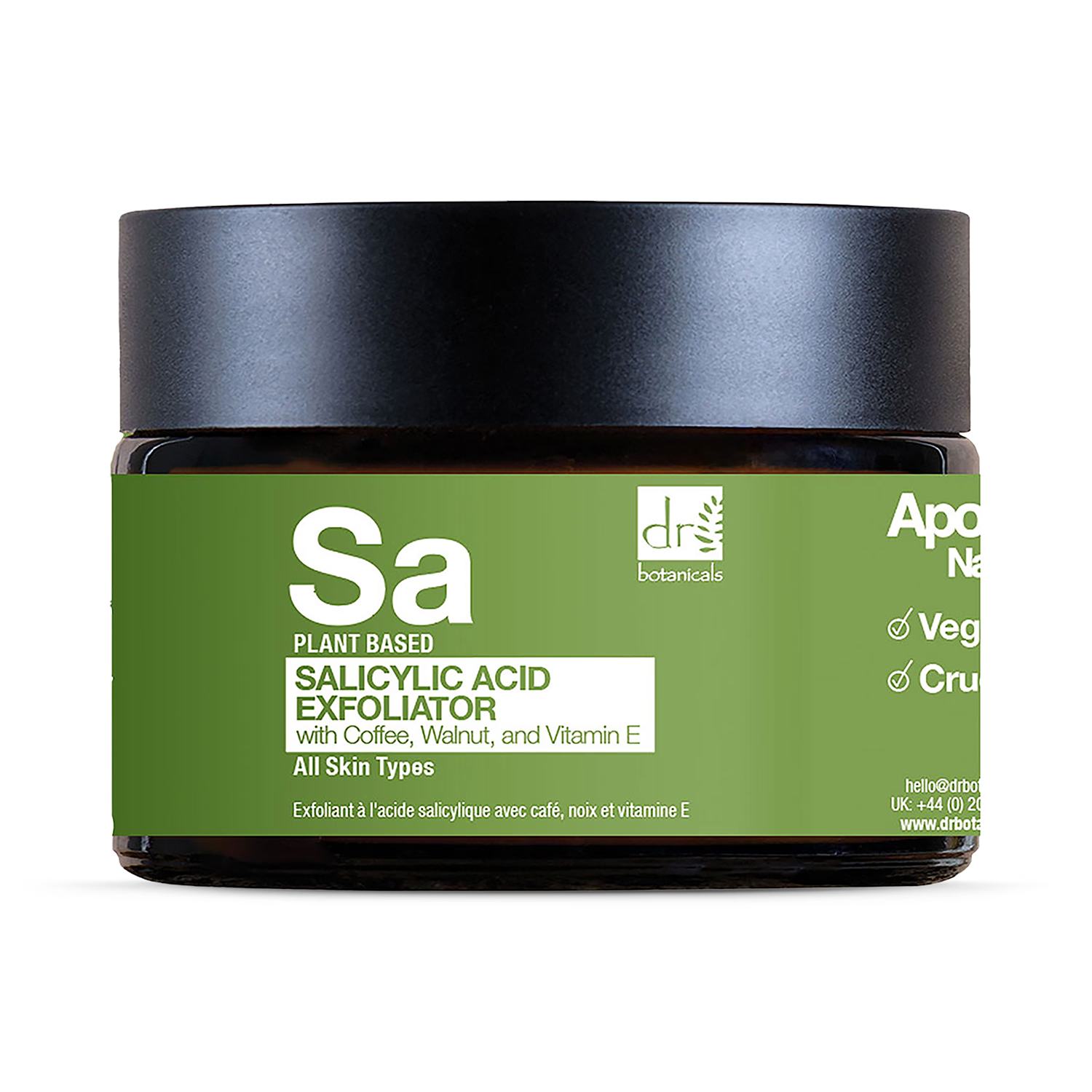 Dr Botanicals salicylic acid exfoliator with coffee walnut vitamin E 60ml - British product