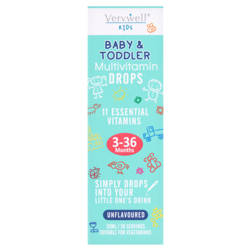 Verywell Kids Baby & Toddler Multivitamin Drops Unflavoured 30ml GOODS ASDA   