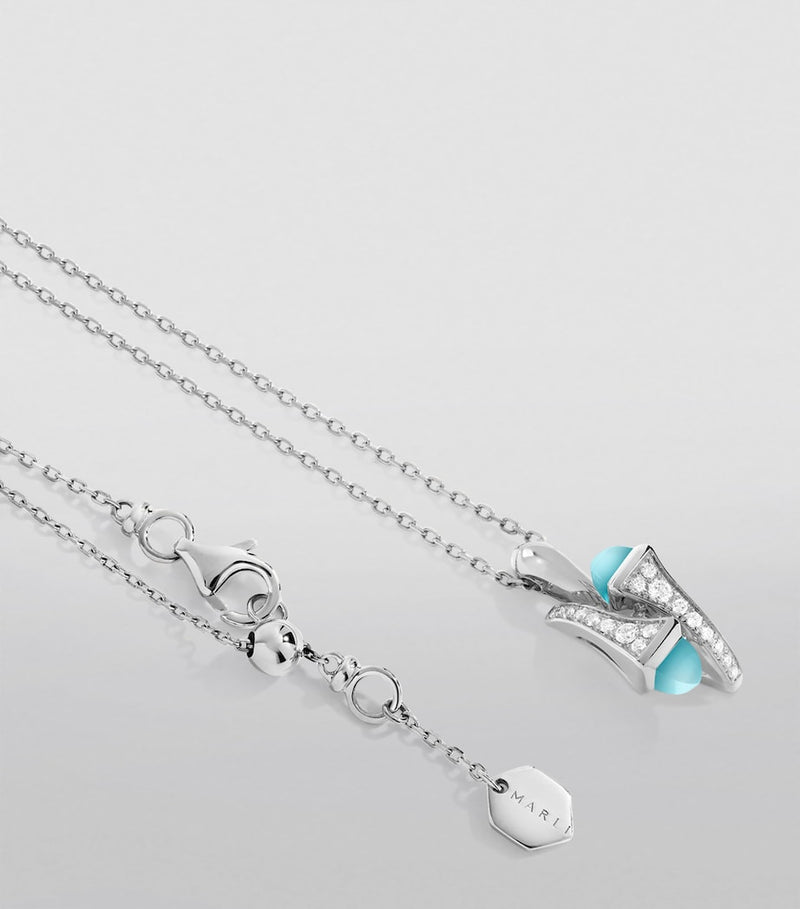 Marli New York Cleo blue chalcedony pendant, imported from the UK