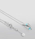 Marli New York Cleo blue chalcedony pendant, imported from the UK