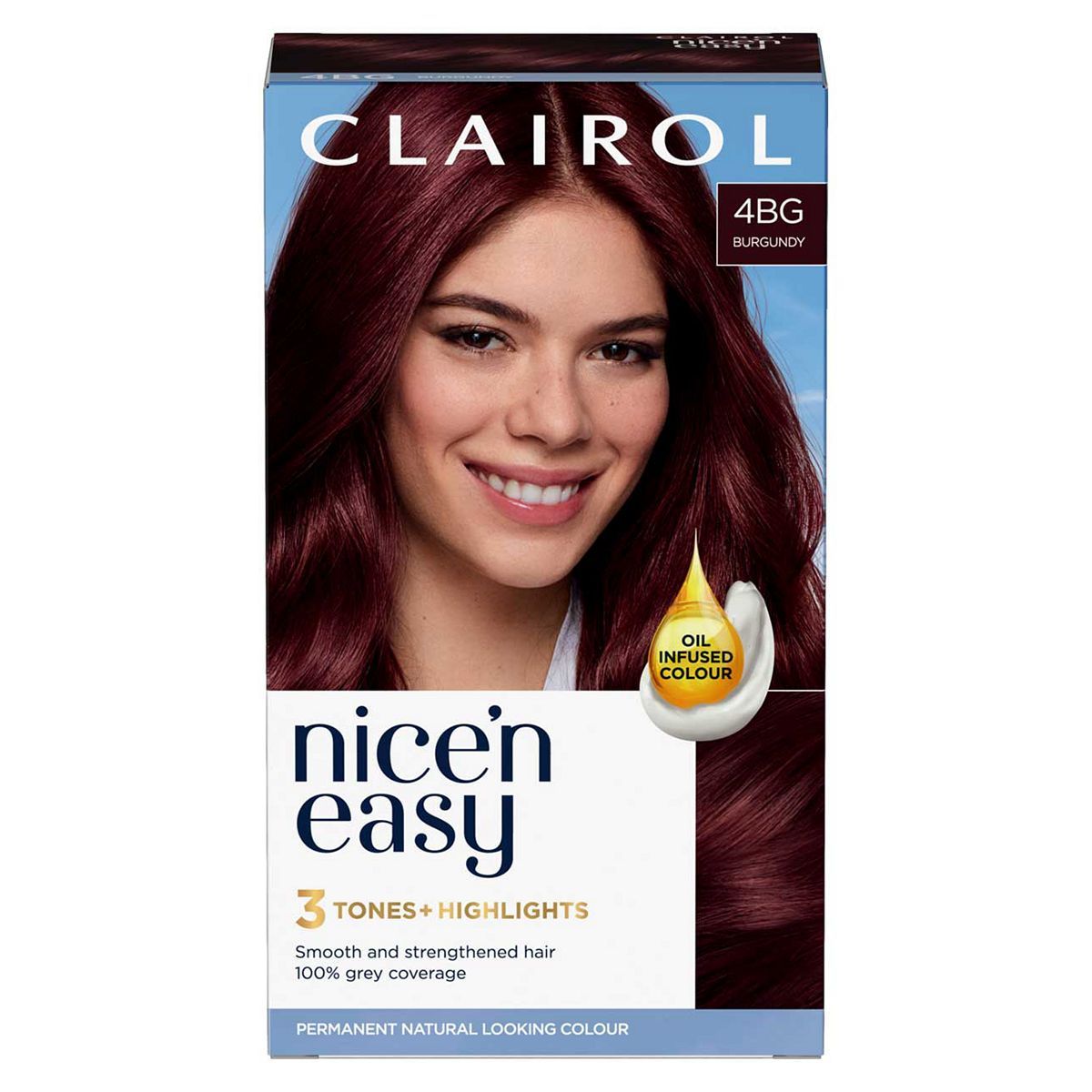 Clairol Nice'n Easy Crème Oil Infused Permanent Hair Dye 4BG Dark Burgundy 177ml GOODS Boots   