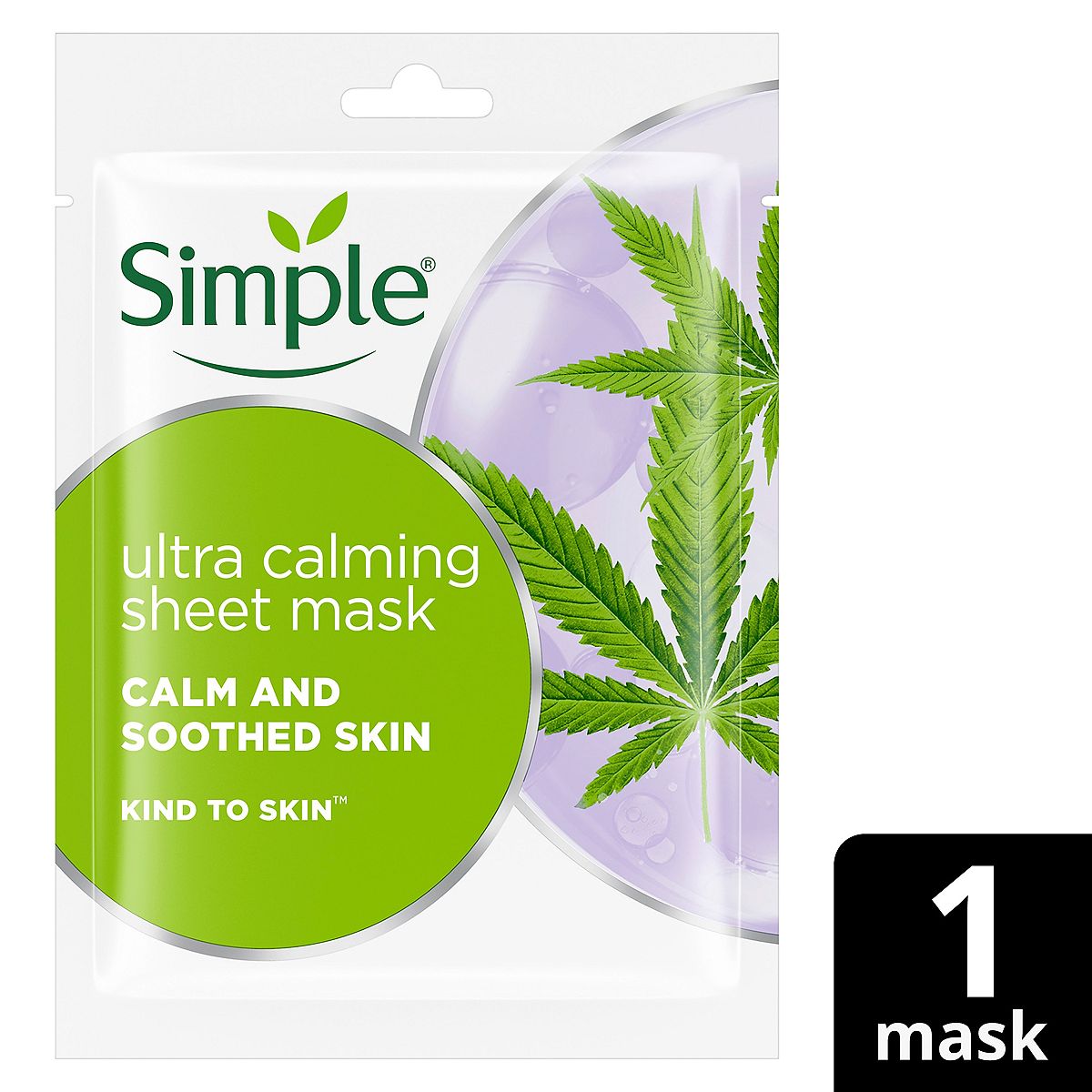 Simple Kind to Skin Biodegradable Sheet Mask Ultra Calming 1 pc Make Up & Beauty Accessories Boots   