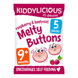 Kiddylicious Raspbery &amp; Beetroot Melty Buttons Baby Snacks 5x6g