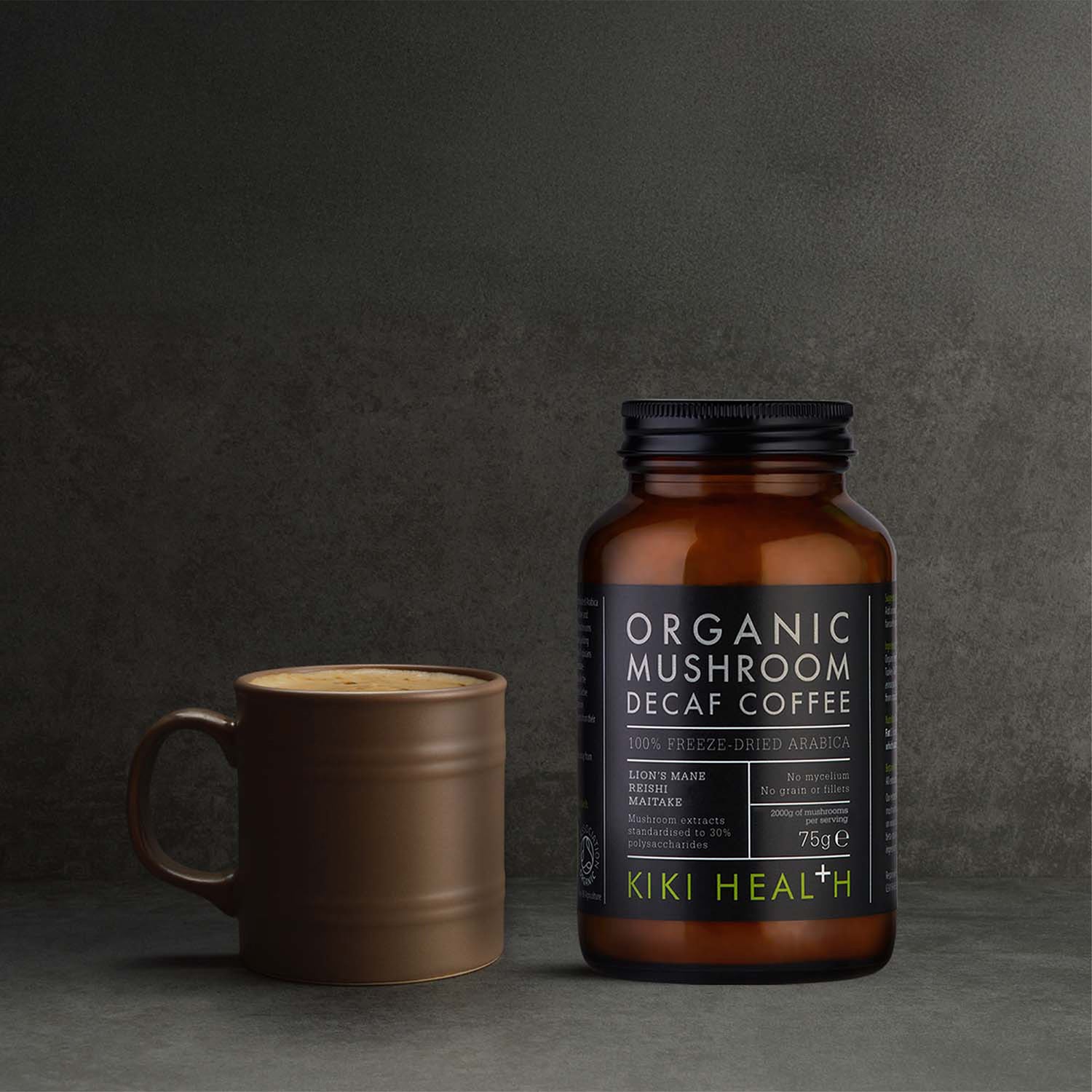 KIKI Health Mushroom Coffee Decaf 75g (British brand)