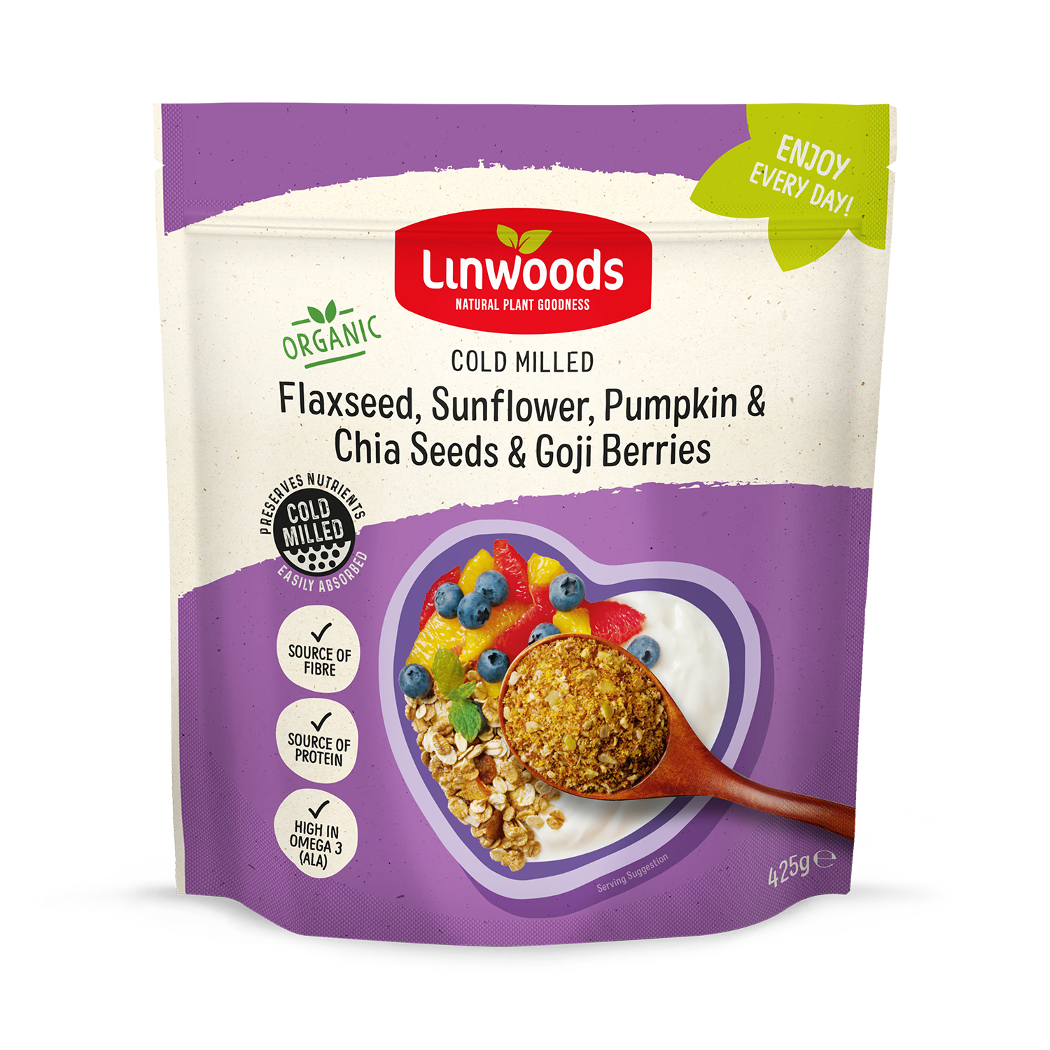 Linwoods Milled Seeds Mix With Goji Berries 425g, UK version