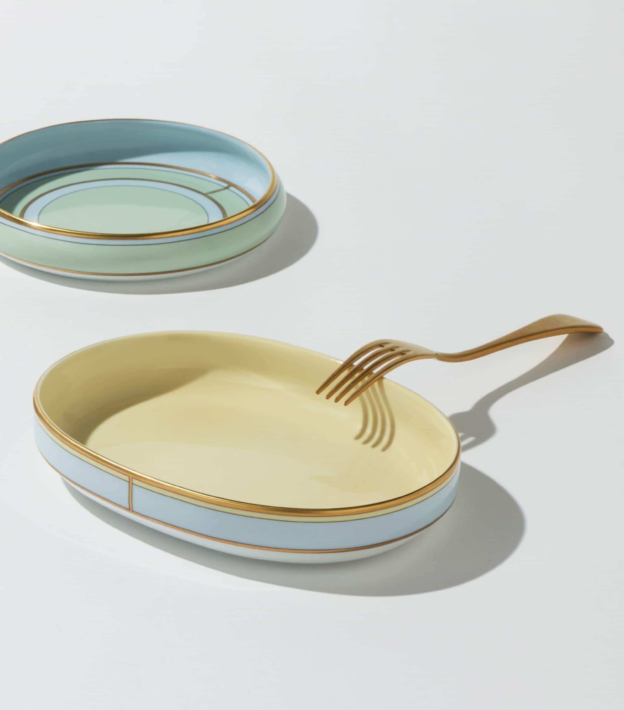 GINORI 1735 porcelain Colonna Diva Giallo pickle dish 21.5cm, UK version