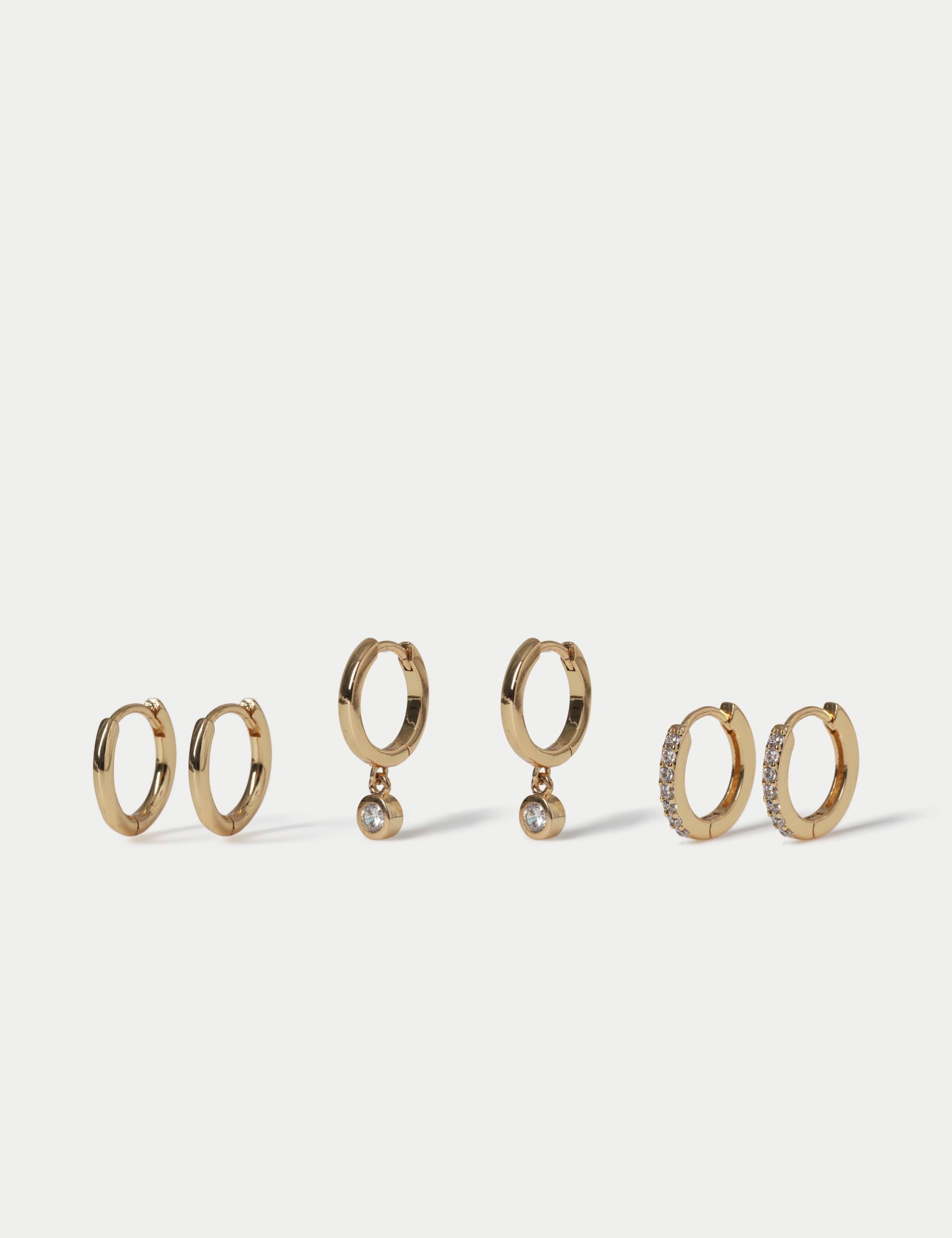 M&S 14ct gold plated pearl earrings 3-pack - British product