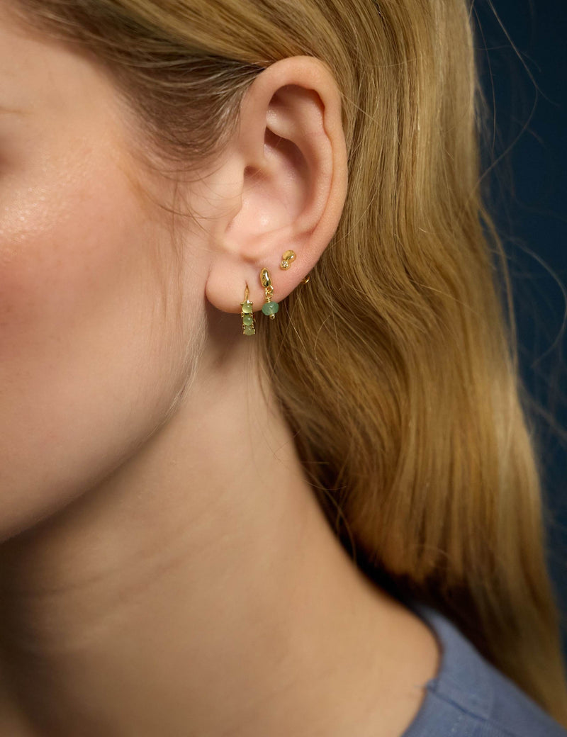 Accessorize gold plated aventurine earrings (British brand)