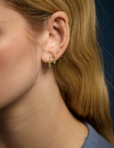 M&S Accessorize 14ct Gold Plated Aventurine Earrings- Buy online at McGrocer