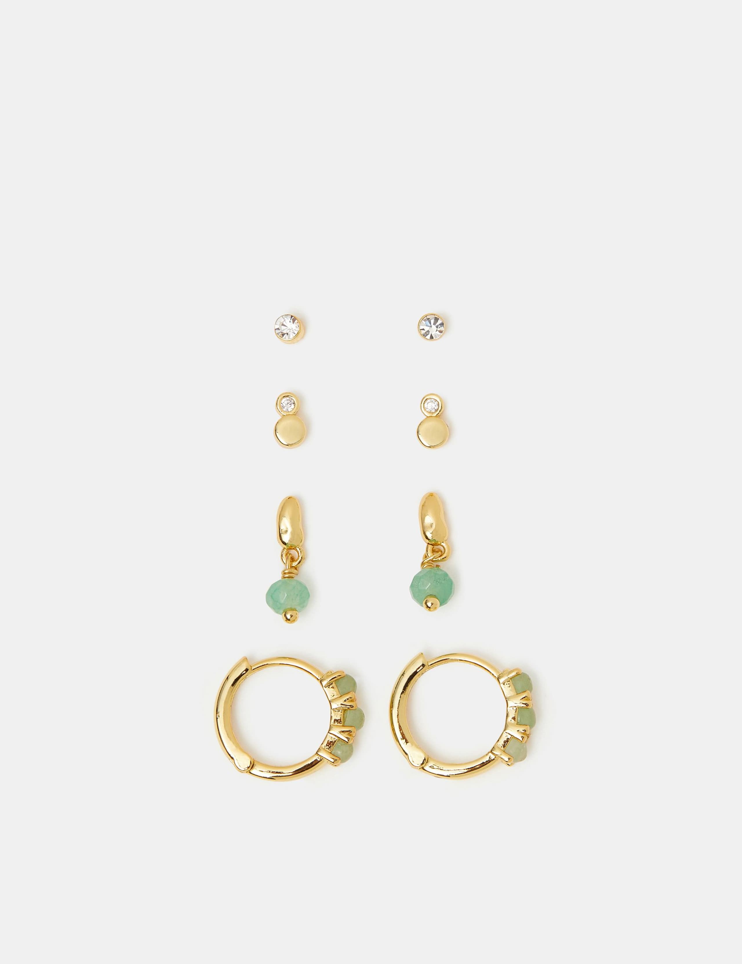 Accessorize gold plated aventurine earrings (British brand)