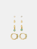 Accessorize gold plated aventurine earrings (British brand)
