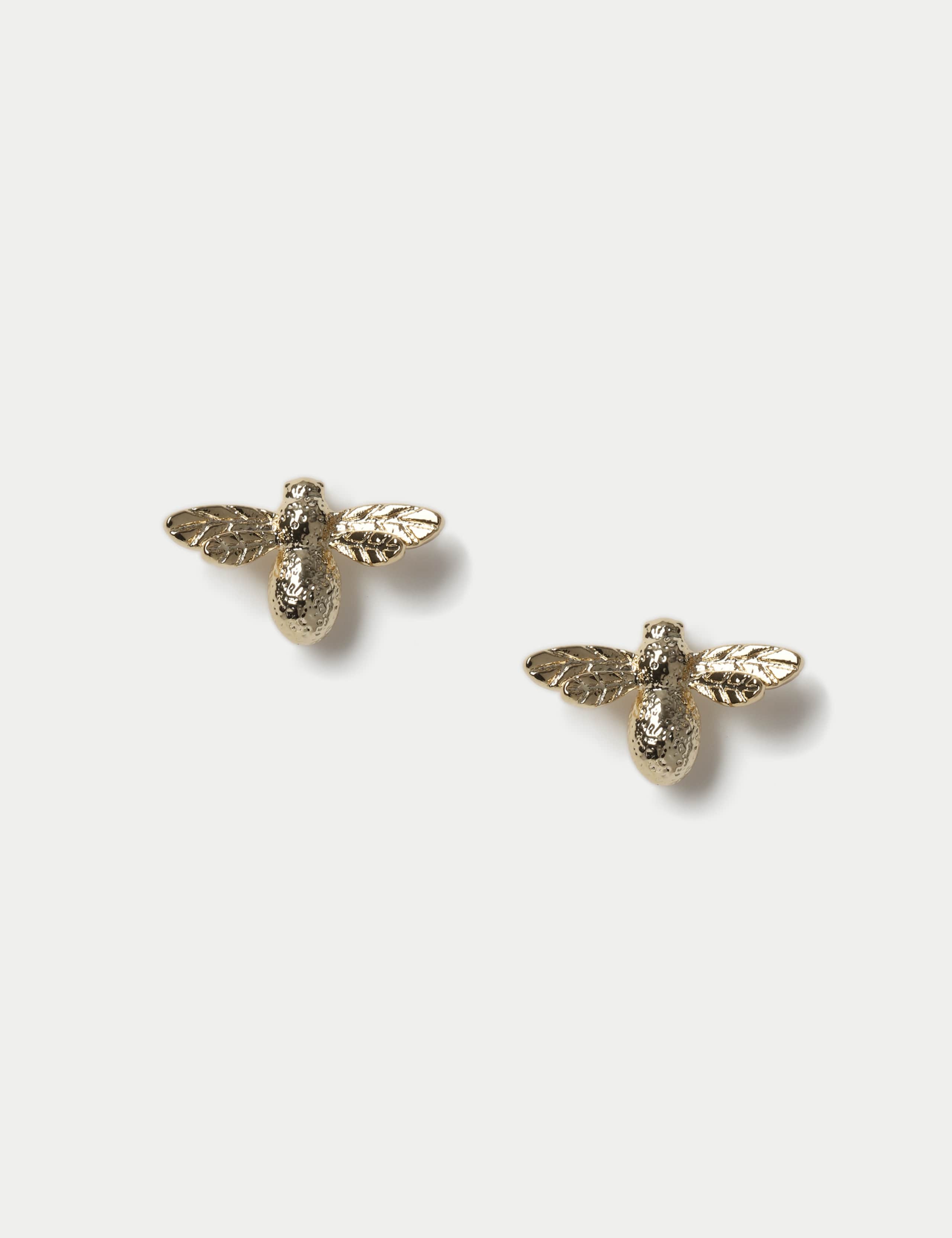 M&S 14ct gold plated bee stud earrings 18mm x 26mm, UK version