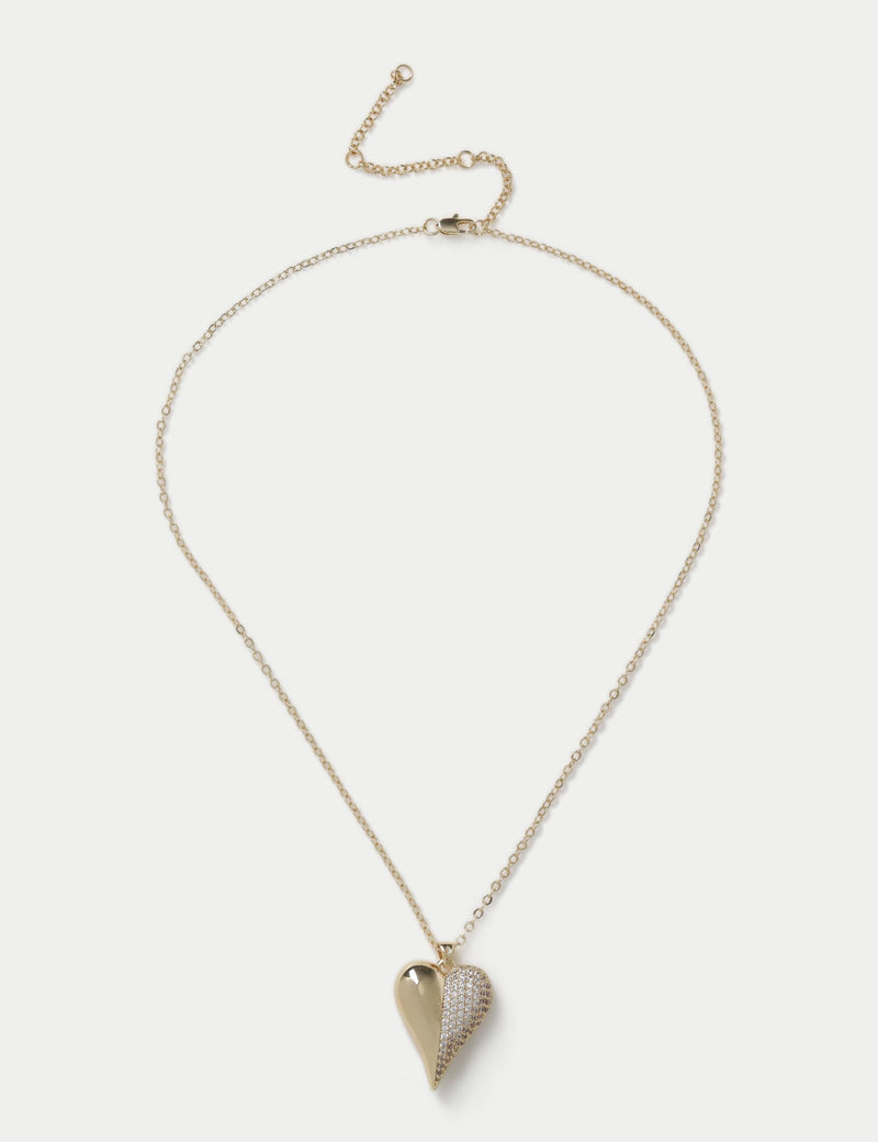 14ct gold plated heart necklace 420mm length (British brand)