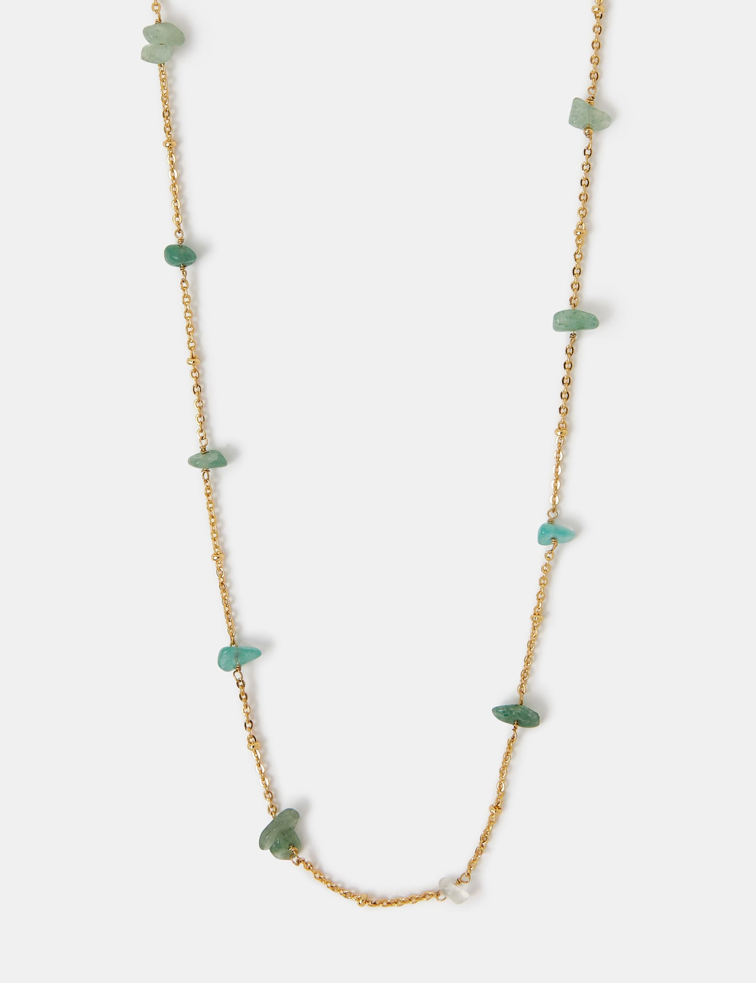 Accessorize gold plated beaded necklace 62cm, imported from the UK