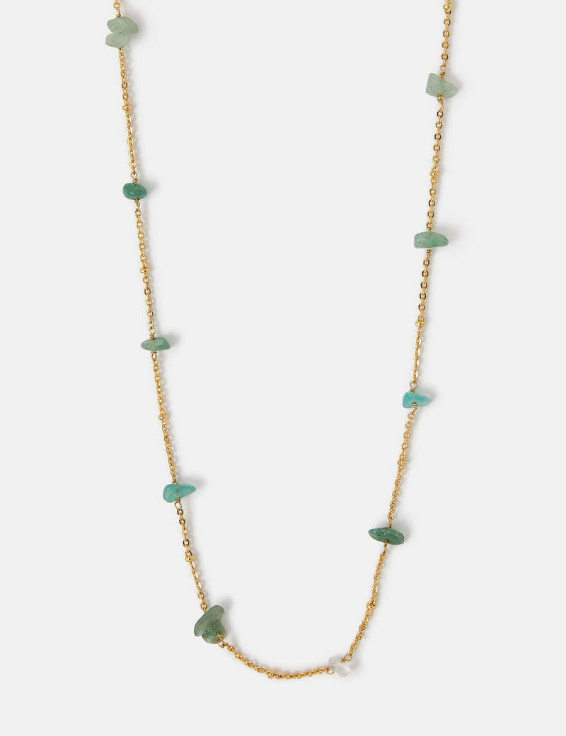 Accessorize gold plated beaded necklace 62cm, imported from the UK