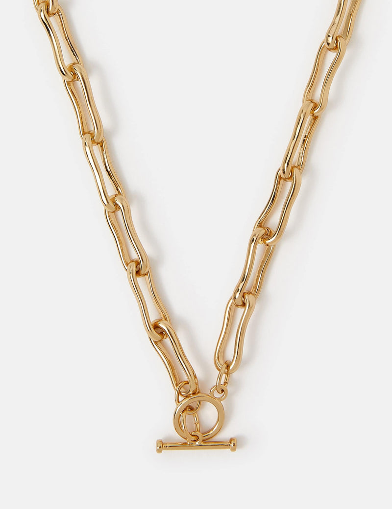 Accessorize gold plated molten look chain necklace, UK version