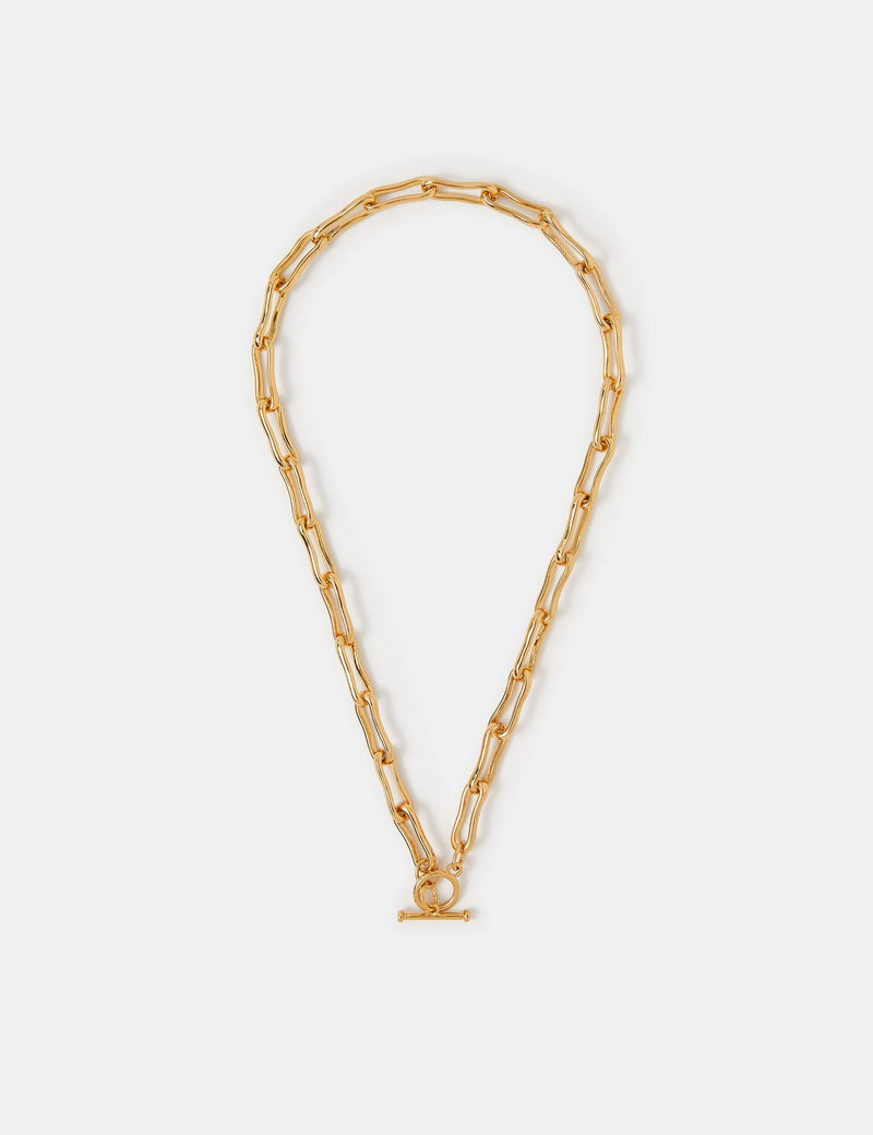 Accessorize gold plated molten look chain necklace, UK version