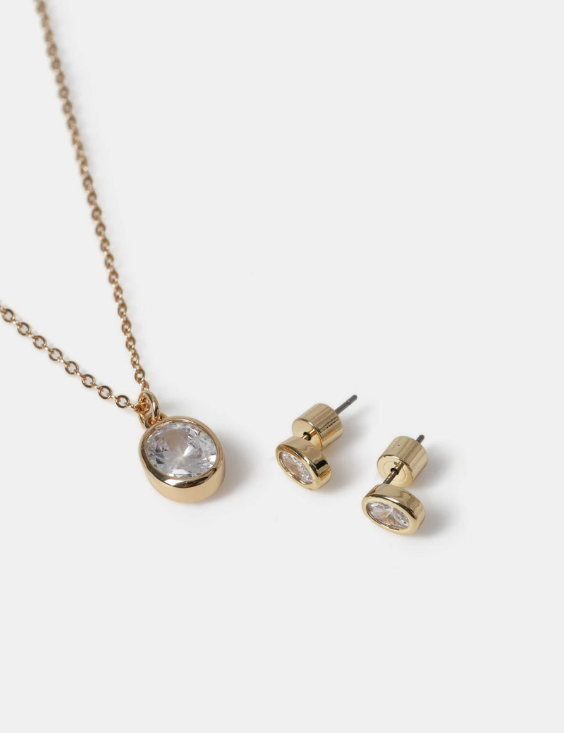 M&S 14ct gold plated necklace and earrings set (British brand)