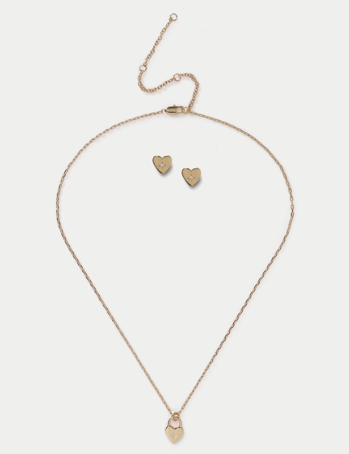 M&S gold plated jewellery set with cubic zirconia (British brand)