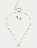 M&S gold plated jewellery set with cubic zirconia (British brand)