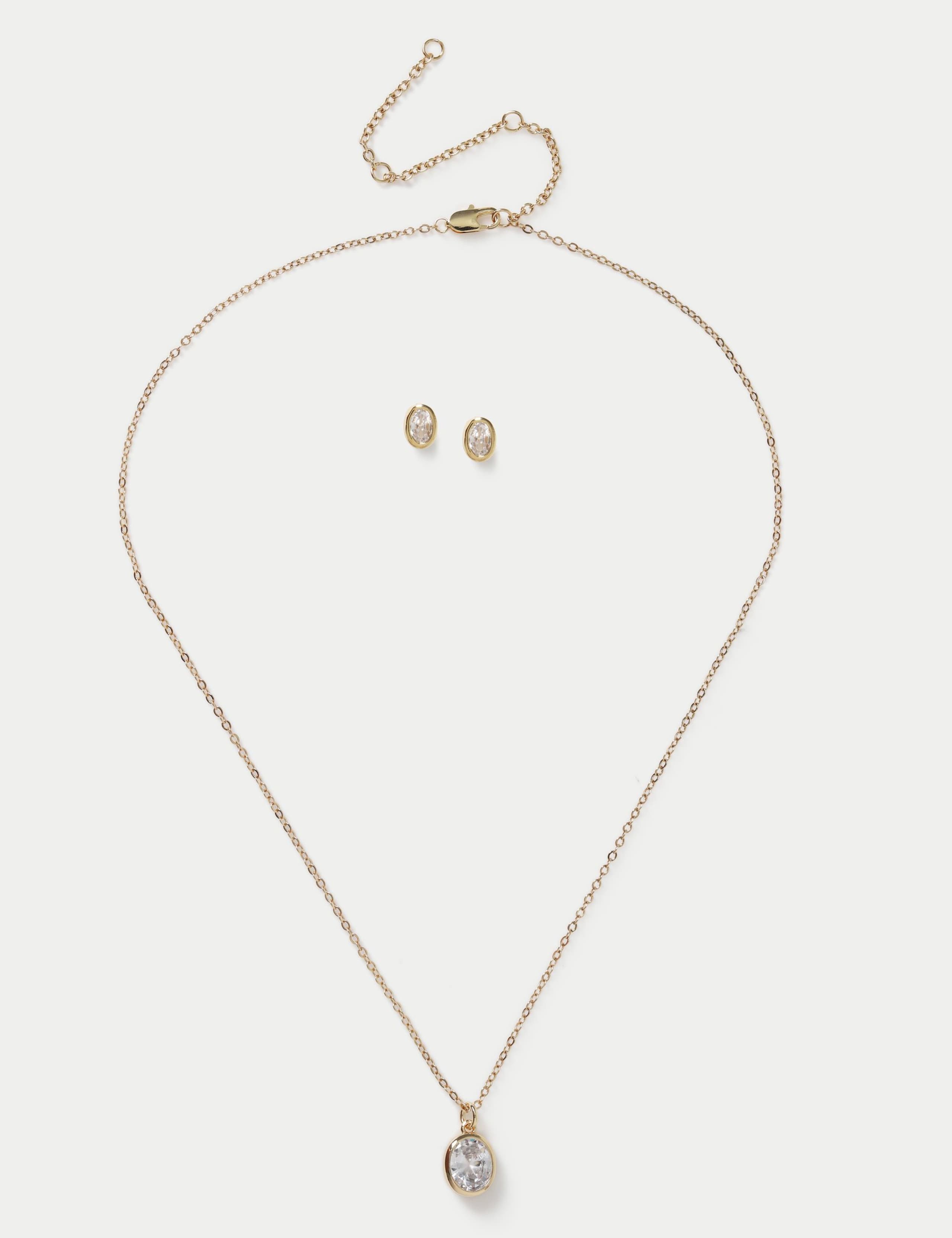 M&S 14ct gold plated necklace and earrings set (British brand)
