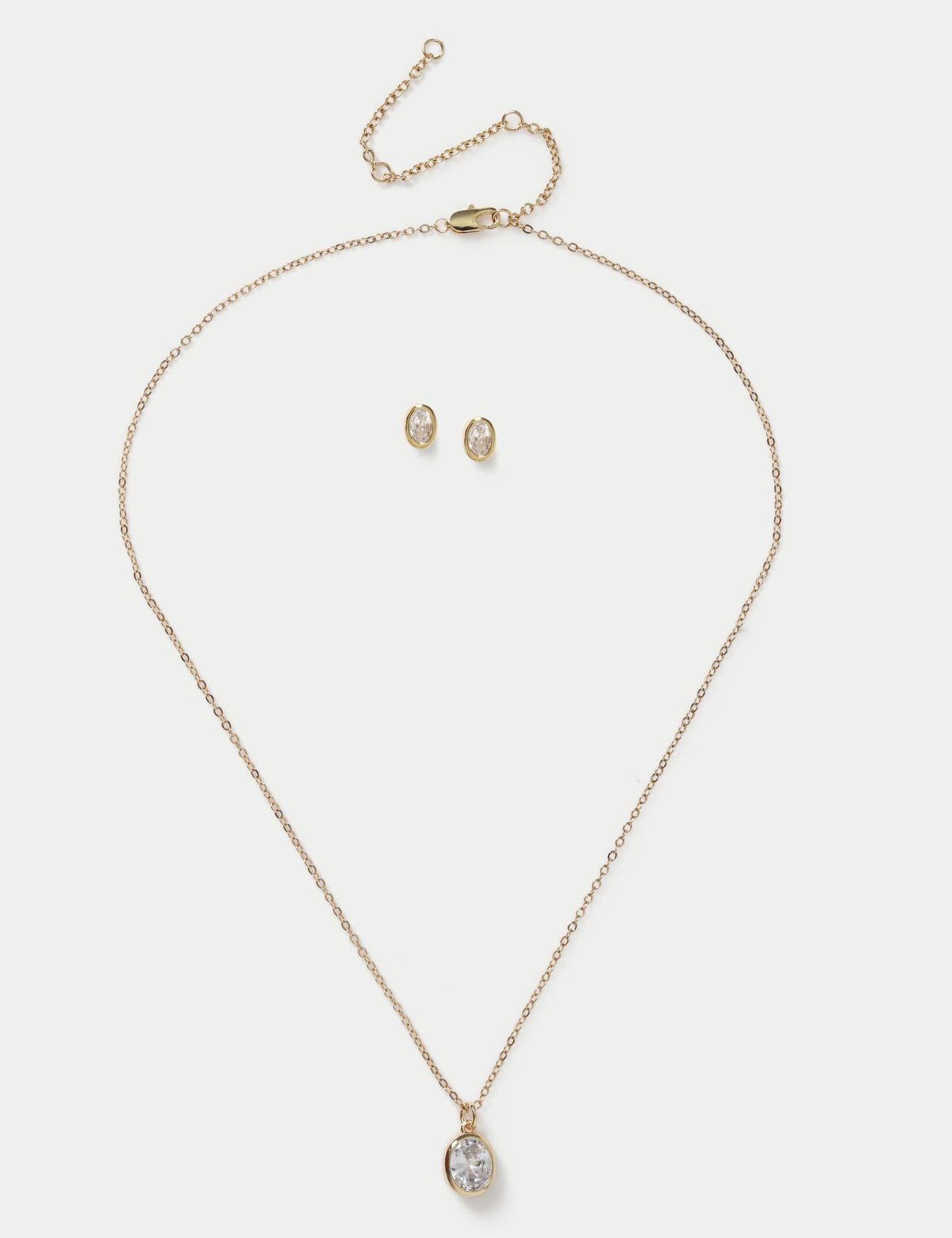 M&S 14ct gold plated necklace and earrings set (British brand)