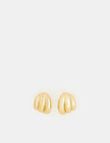 Accessorize gold plated ridge stud earrings 1 cm - British product