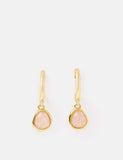 Accessorize rose quartz drop earrings 14ct gold plated, imported from the UK