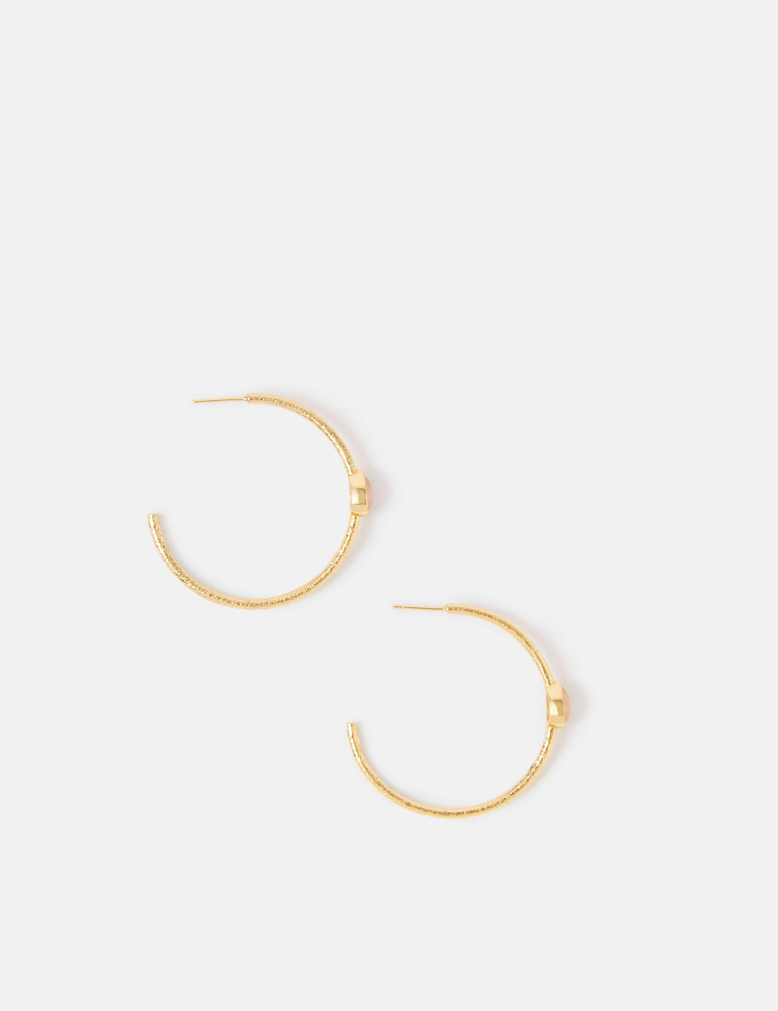 Accessorize rose quartz hoop earrings (British brand)